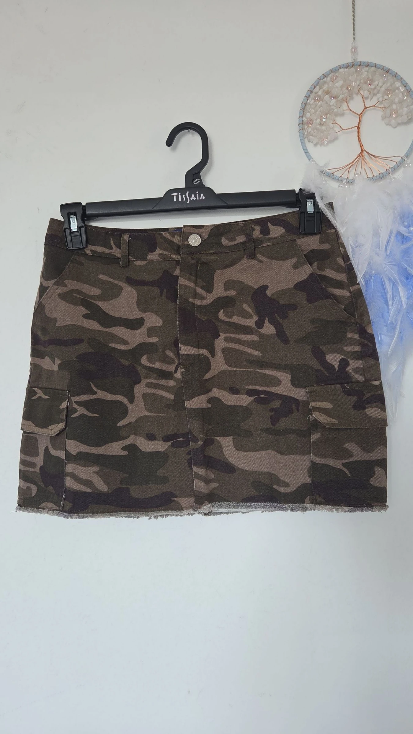 Jupe cargo camouflage original denim ●Taille 38 M●🌸